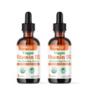 LIQUIDHEALTH 维生素 D3 4000 IU、USDA 成人和儿童的有机维生素D液滴、Vegan 维生素D 免疫系统支持、骨质健康、木质支持、健康皮肤 -- -- 在美国制造(2包)