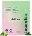 Future Kind Carrageenan-Free基金会 Omega-3、B12、D3、锌、碘、镁、K2 & Selenium、Vegan、Composidable Bag(60克特)的男女多种维生素
