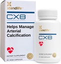 Xtendlife CX8 心血管支持、循环和动脉保健的心脏健康补充剂 -- -- 维生素K2 MK7、D3、托科特瑞诺斯和海白喉-30天供应