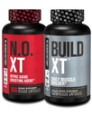 Jacked Factory Muscle Builder Supplement Stack - Build-XT Muscle Builder & N.O. XT 双支持的硝酸氧化剂(60天供应)