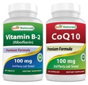最佳天然维生素B2(Riboflavin)100毫克和COQ10 100毫克