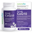 NatureCity True-CoQ10 Ubiquinol 100mg 高吸附力和 Stablized Kaneka QH CoQ10 心脏,脑和细胞能量补充剂 - (30 Soft Gels) Active CoQ10 作为 Ubiquinol