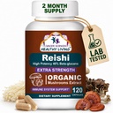 CANCER Sciences Reishi Wellness 蘑菇补充剂 Capsules, USDA认证有机蘑菇提取剂, 额外强度 1500毫克, 高概率 40% Beta-Glucans, 免疫支持, 抗老化, 120 Capsules