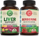 Liver Cleanse Detox Reference Formula and Premium Berberine Bundle(每个瓶子一个). 支持肝脏健康,心血管健康,能量助力,Metabolic功能. 美国制造。