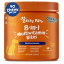 Zesty Paws Dog 多维他明,可嚼的狗维生素和Hip & jobs,Skin & Coat,Omega 3鱼油用于狗 - 高级和小狗 多维他明 - 鸡 - 90厘米