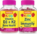 维他命D3+K2 孩子+锌孩子 15mg,Gummys Bundle - Great Tasting, Vitamin Supplement, Gluten Free, GMO Free, Chewwable Gummy 维他命 维他命 维他命 维他命
