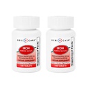 GeriCare Ferrous Sulfate Tables 325mg, 元素铁 65 mg 高潜能铁 补充 QQ 饮食 补充 100 计数 (Pack of 2).