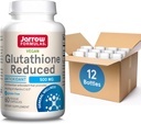 Jarrow Formats Glutathione 降低500mg-60 维吉卡普尔-细胞内抗氧化剂-质量Glutathione 补充剂-支持维生素C和E-非GMO-Gluten Free-Vegan的再循环,包装12
