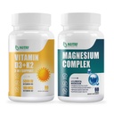 维生素D3 K2与MCT Oil 90 Softgels & Magnesium 突破复合体 补充QQ 骨,心,肌肉和神经系统支持 - 非GMO