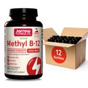 Jarrow Formules 最大强度 甲基B-12 5000 mcg,细胞能生产和脑健康支持的饮食补充,60个樱桃味菜片,60天供应,12包