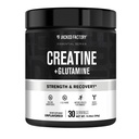 Jaked Factory Creatine + Glutamine - 含L-Glutamine的Creatine补充剂,用于肌肉恢复,肌肉生长,增强力量,增强能量输出,以及Gut Health - 30名服务者,不享受