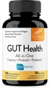 Sandhu's Gut Health - Prebiotic, Probiotic, Postbiotic & L-Glutamine – 消化性健康, Colon, Probiotic 总补充 – 120 延迟释放 Capsules