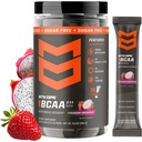 MTN OPS BCAA 粉末 2:1:1 氨基酸补充粉末,用于快速恢复肌肉和用零糖和葡萄糖免费修理 - 20种服务,草莓龙果夹层包