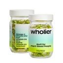 WHLELER Plant 基于多维明 Vegan Omega-3 DHA EPA,维生素D,B12,锌,维生素K2,铁,碘,硒. 60 Count (30日供应) Glass Bottle.