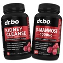 肾脏清洁与D Mannose补充剂 - 肾脏除毒支持补充剂,D-Mannose 500mg 1000mg Capsules - DMannose & Natural Cranberry 支持肾脏,Bladder & Urinary Tract 健康补充剂