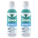 Vicks Sinex SALINE 鼻喷雾,无毒超细雾,每天清除鼻塞,从冷或过敏处清除粘液,每日使用 5.0 fl oz x 2