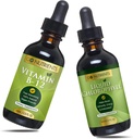 Go Nutrients Vitamin B12 2 oz & Liquid Chlorophyll 60 ml GMO Free, Vegan Friendly, Gluten Free, Soy Free, Liquid Chlorophyll Vegan Friendly B12 亚语言补编,含3000 mcg 甲基科巴拉明