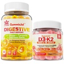 维生素D3 K2 填充Gummys 5000IU / 10,000 IU 配有500mg Calcium, 镁 Citrate, Vitamin C & Ginger Chews 补充 Gummys for Nausea, 胃部救济