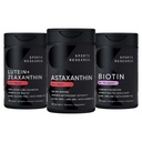 运动研究 Biotin (B7) 10,000mcg + Lutein + Zeaxanthin (20mg) + Astaxanthin 补充 Algae (6mg) – 所有 Vegan → 120 软胶 – 全部用椰油制成,以更好的吸收