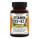 农场维生素D3 K2 卡普尔-5000 IU D3和100 mcg K2 - Cholecalciferol MK7 配有Veggie水果混合剂 - 维生素D K2 补充 免疫系统与心脏健康 - 蔬菜,非GMO, 90 Caps