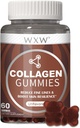 WXW 水解Collagen Peptides Gummys for Women, Non-GMO 抗衰老公式 生物锡,锌,维生素C & E for Hair, Skin and Nails | 60ct, Vanilla 不受欢迎