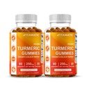 维他命涡轮增殖加姜和黑辣椒提取法 – 60 Vegan Gummys Each → 2 Pack (120 Gummys) 95% Curcuminoids – 强抗氧化剂和炎症支持