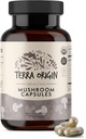 TERRA 原生健康蘑菇综合体 补充品 | 90 Capsules | Reishi, Lions Mane, Changa, Cordyceps, Maitake | Immune & Nootropic Brain Support | 认证 USDA 有机体,非 GMO, Vegan