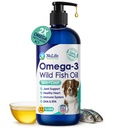 配有Omega 3、6和9脂肪酸的狗用液体鱼油、来自冰岛的野生酸、Skin和Coat Shedding、Ichy皮肤、过敏性、脑和心脏健康、富于环保局+DHA - 12 oz