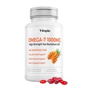 Vitapia Omega 7 Sea Buckthorn Berry Oil 1000mg for Hair, Skin, Nails, 心脏健康支持 - 34% Palmitoleic Acid & Natural Omega 3 6 9 Fatty Acids 补充 - 120 Capsules, Non-GMO, Gluten-Free