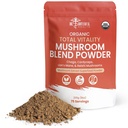 有机蘑菇混合剂 - 4-in-1 Reishi, Lion's Mane, Cordyceps and Chaga 蘑菇补充剂 提取复合剂,Immune Boost & Brain 支持的蘑菇混合剂,添加到咖啡,茶或水中