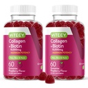 Viteey Collagen Gummys 与 Biotin Gummys 换发皮和直肠维生素 - Biotin 和 Collagen 补充 女性和男性 - Vegan, Gluten-Free - 120 计数