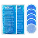 Perfect Remedy Rectangle (Blue, Regular) & Round Gel Ice Pack (5pcs) Bundle, Hot & Cold Ice Packs for Injuries Reusable for Body Tension & Muscle Pain Relief – Soft, Flexible & Adapts to Any Area