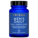 FRISKA 男子每日消化酶和增生补充剂,对男性消化酶健康的自然支持,Bloating,气体,消化救济,支持Gut健康,乳酶和B-维生素,30 Capsules