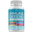 8 in 1 Imune Defense Support, Capsules Supplements Supplement with Echinacea Zinc 50mg, 维生素C, D35,000 IU, Turmeric Curcumin & Ginger, Echinacea - 儿童成人(1包)