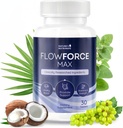 FlowForceMax 草药支持补编 - Saw Palmetto 提取的天然植物配方 - 30块可切片,1个月供应量,美国制造