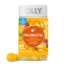 OLLY Probiotic Gummy, 1亿 CMUs, Imune 和消化支持, Chewable Probiotic Supplement,芒果, 80 Counter