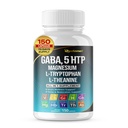 GABA 5-HTP L-Tryptophan L-Thenine 维生素D3 维生素B6 圣巴西尔·瓦莱里安·查莫利安·金戈·比洛巴 姜 - 150 Capsules - 在美国制造