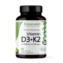 EMERALD LABS 维生素D3+K2 - 维生素D & VitalDelta MK-7 用于骨卫生和心脏支持* - 蔬菜,无葡萄糖,临床可能性 - 60种蔬菜