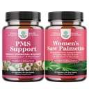 妇女PMS支助和Saw Palmetto套装 -- -- 与DIM、Chasteberry、Black Cohosh & Ashwagandha的Hormone平衡期Cramps和Saw Palmetto抽取期与Maca根和Biotin的毛发损失