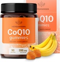 HERBAMMA CoQ10 Gummys - 200mg Coenzyme Q10 抗氧化剂支持 - Vegan,非GMO 每日能量支持补充 - 90 Pectin-Banana-Flavororished Chews