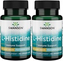 Swanson L-Histidine - 装配Ajipure 500 mg 60 Veg Caps(2包)