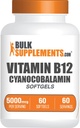 Bulk Assupports.com 维生素 B12 5000 mcg 软胶 - 作为Cyanocobalamin,维生素 B12 辅料 - 能源支持 - Gluten Free, 1 Softgel per service, 60 Counter (Pack of 1)
