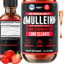 HERBIFY Mullein Drops - Lung Cleanse - 叶片提取 - 强力的Mullein用于免疫支持,解毒和呼吸支持 - 在美国制造 - 4 Oz草莓 Flavor