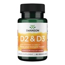 Swanson 维生素D 配有维生素D2 & D3的复合体 - 骨,牙科和免疫健康全阳光维生素复合体 - 维生素补充体(50 mcg,60 Veggie Capsules)