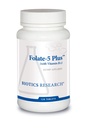 生物研究 Folate 5 Plus 高概率 Folate 配有 B12, 甲基支持, 5 Mitgram 天然和全食形式 Folate, 18mcg B12, 孕期营养, 能量支持, 健康皮肤, 120页