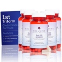 缩光L Glutathione 补充复合体 - 缩光Glutathione 1000 mg 配有 Alpha Lipoic Acid & Rose HIPS Capsulles 用于 Nourized & Smoother Skin, 60 Caps x 5瓶