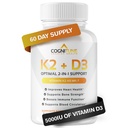 配有维生素K2(MK7)的维生素D35000IU 补充 - Premium Immune, Heart & Bone Health Capsules - 配有维生素D3的维生素K2 D3 复合体 配有维生素D3的维生素5000IU和维生素K2 mk7-60的维生素K2 mcg