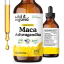 野生和有机马卡根 Ashwagandha Drops for Men and Women - Liquid Maca Ashwagandha 总体支持补充剂 - 秘鲁提取丁卡 - Vegan,糖和无酒精 - 4 fl oz