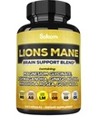 Lions Mane Capsules 配有镁的Capsules 配有 Ashwagandha Root、Ginkgo Biloba、Rhodiola Rosea 和 Gotu Kola - 210 Vegan Capsules - 支持脑健康、积极混合和能源生产