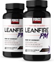 强制因子 LeanFire PM, 男女重量损失药丸, 肥肉燃烧药丸和过夜重量损失药丸, 燃烧代谢法, 与 Melatonin, 60 Counter (Pack of 2)